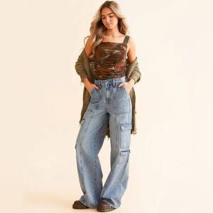 Hidden Women's Nori Wide Leg Cargo Jeans - 29
